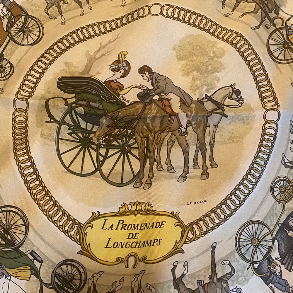 Hermès Paris Equestrian La Promenade de Longchamps Silk Scarf - Picture 2 of 11